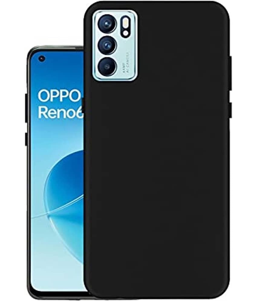 Spectacular Ace - Black Silicon Silicon Soft cases Compatible For Reno 6 5G ( Pack of 1 )