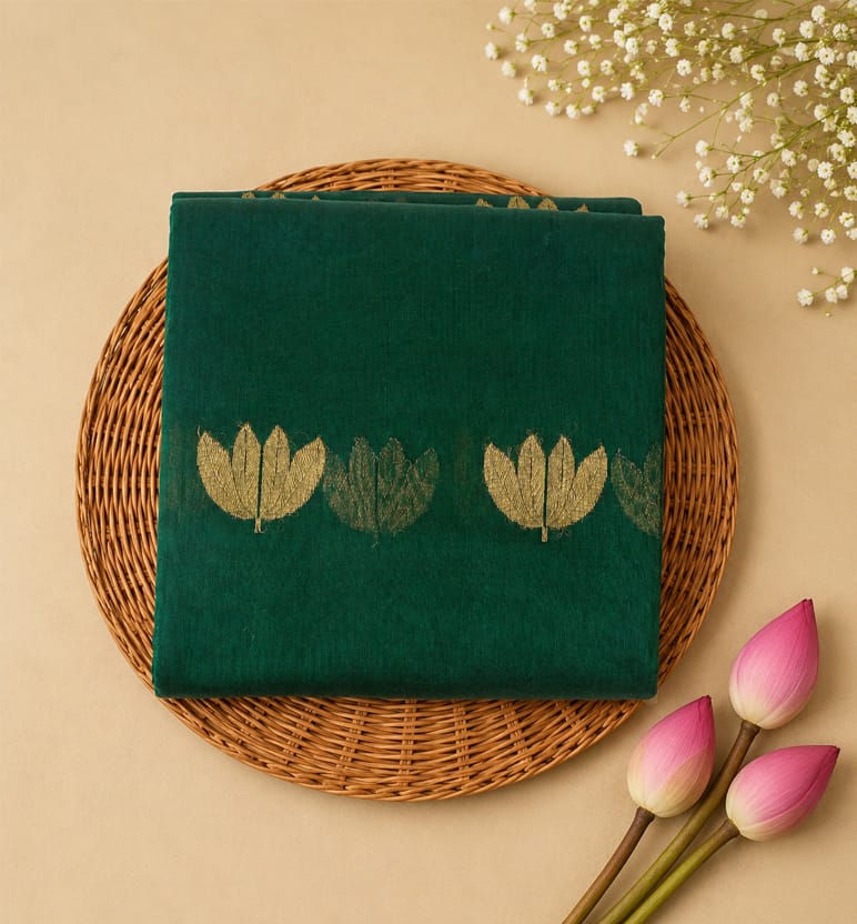 Handloom Chanderi Cotton By Silk Saree