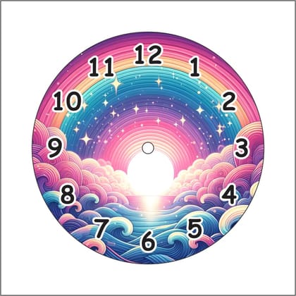 The Magical Gifts Rainbow Galaxy Wall Clock for Kids and Adults Silent Analog Clock with Cosmic Sunset Sky Art Colorful Room Decor Gift (8 INCH)