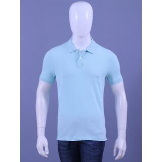 REDLINE MENS WATER BLUE SOLID POLO T-SHIRTS