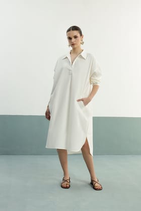 Lazy Sunday Tunic: Ivory-XS-M