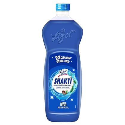 Lizol Shakti 900ml - Aqua Fresh Disinfectant Floor Cleaner | Suitable For All Floor Cleaner Mops | 2X better cleaning Vs Phenyl