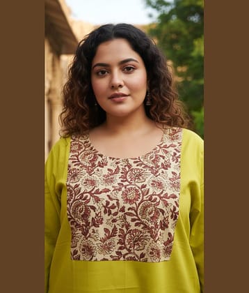 Flavia Creation Women Tunic With Trousers Co-Ord Set ( Lime Green )