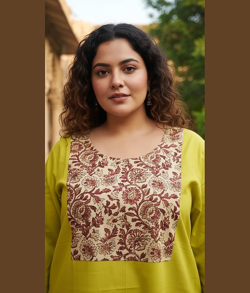 Flavia Creation Women Tunic With Trousers Co-Ord Set ( Lime Green )