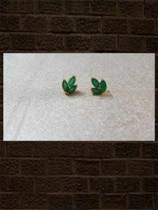 Green three leaf studs