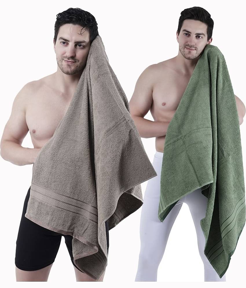 Dollar Cotton Striped 500 -GSM Bath Towel ( Pack of 2 ) - Multicolor