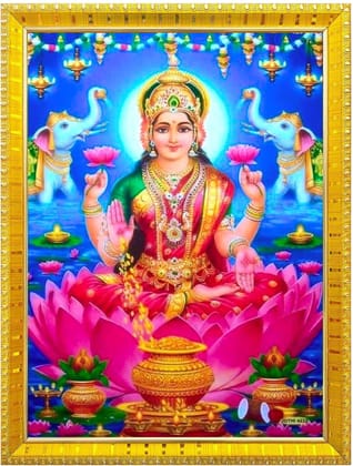 NOKKES Laxmi Devi Maa Mata Photo Frames Religious Photo frame 5X7 Inch Photo Frame_W15