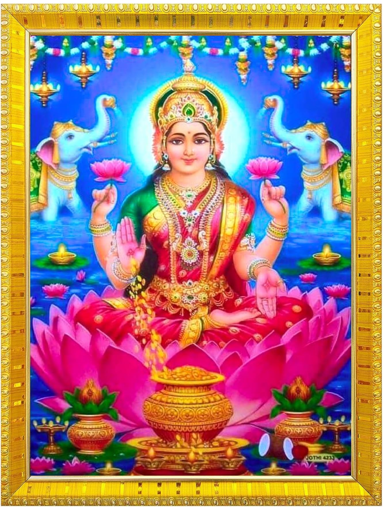 NOKKES Laxmi Devi Maa Mata Photo Frames Religious Photo frame 5X7 Inch Photo Frame_W15