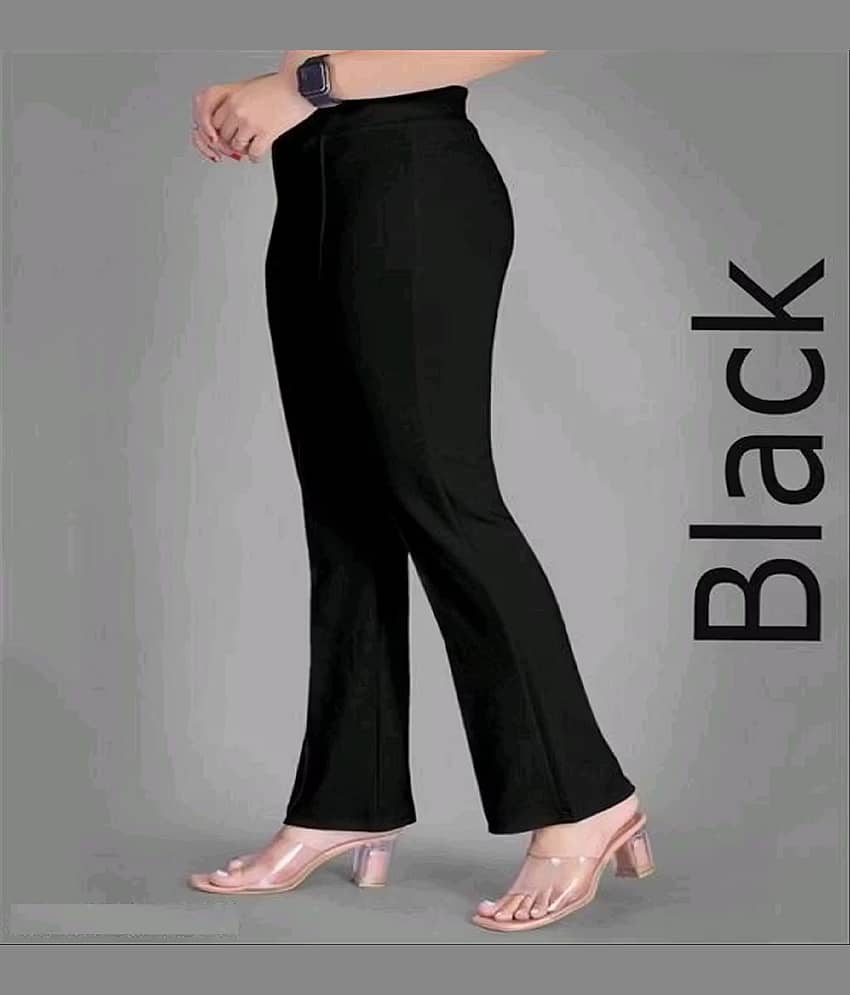 Leavess Women Cotton Blend Palazzos ( Black )