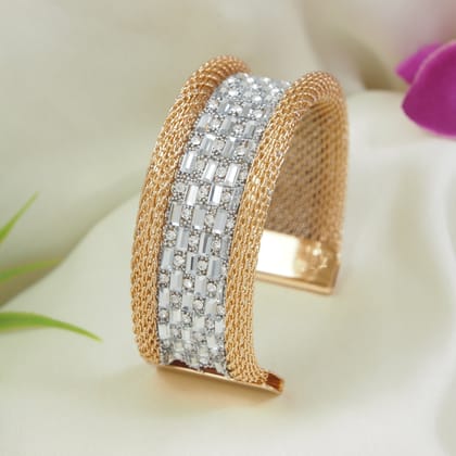 Crystal Studed Adjustable Cuff Kada