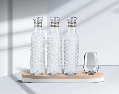 Crystal Clear Water Bottle For Fridge, Home Office Gym School | 1000Ml | Set Of 6 Pcs