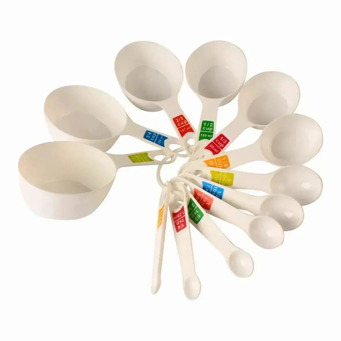 Measuring Cup & Spoon Set of 12 pcs | Flour Measuring Cups-White
