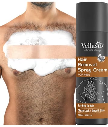 VELLASIO Painless Hair Removal Spray Cream for Men - Chest, Back, Legs & Underarms, 200 ml