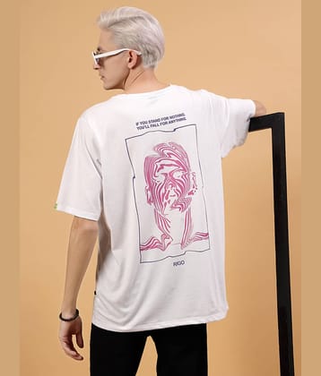 Rigo Pack of 1 Cotton Oversized Fit Men's T-Shirt ( White )