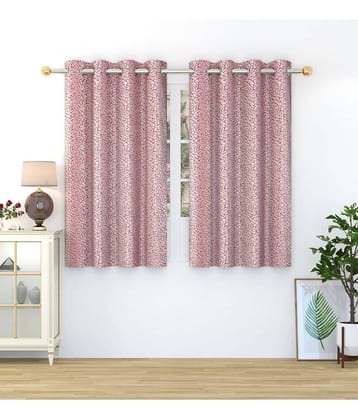 Homefab India Abstract Blackout Eyelet Window Curtain 5ft (Pack of 2) - Maroon