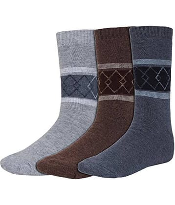 Creature - Woollen Men's Printed Multicolor Mid Length Socks ( Pack of 3 )