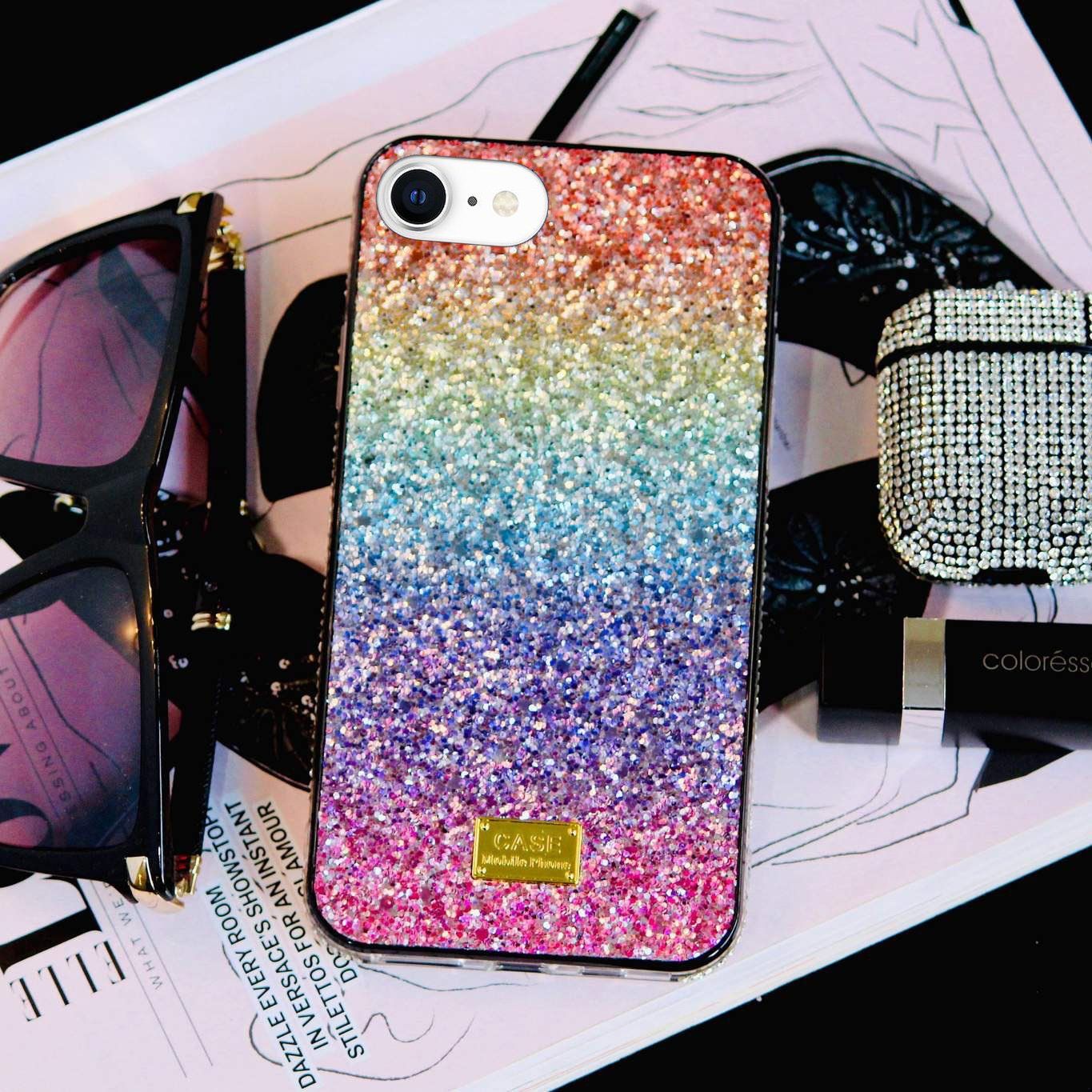 Rainbow Glitter Bling Rhinestones Luxury Cover-iPhone SE 2 / SE 3