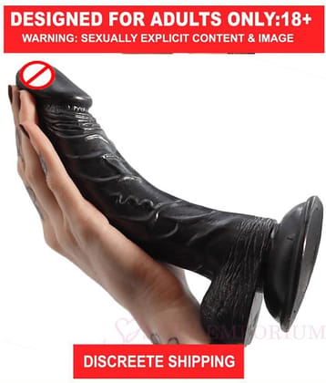 BIG MASSIVE  DILDO BY KNIGHTRIDERS REALISTIC 10 INCH DARK PREMIUM SILICON DILDO WITH PERFECT SUCTION CUP & BIG BALLS