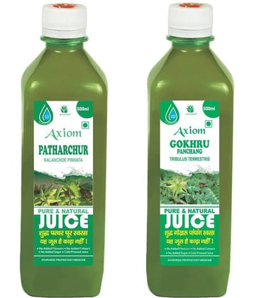 Axiom Patharchur Juice 500Ml +Gokhru Panchang Juice 500Ml , Ayurvedic Juice Combo Pack