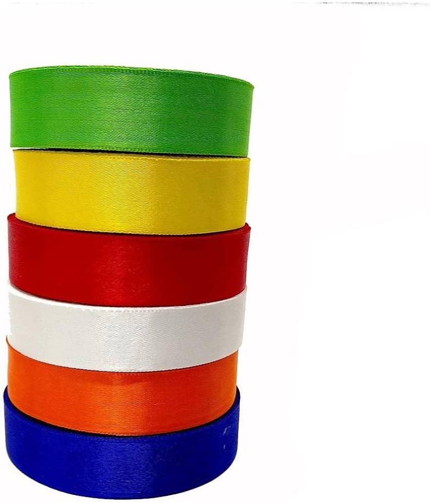 PRANSUNITA 6 Roll Double Face Satin Ribbon ,1 inch Wide, 18 Yard Each Length for Wedding, Party Decoration, DIY Hair Accessories, Sewing, Gift Wrapping, Invitation Embellishments Brand: PRANSUNITA