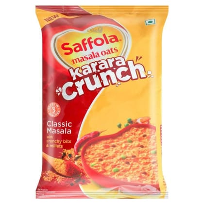 Saffola Karara Crunch Classic Masala With Crunchy Bits & Millets Oats 42gm