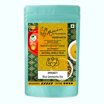 IMMUNITY Rice Genmaicha Tea - A Healthy Blend for Immunity & Satisfaction (50 gm - Makes 25 Cups of Tea) by M/S RADHIKAS FINE TEAS AND WHATNOTS