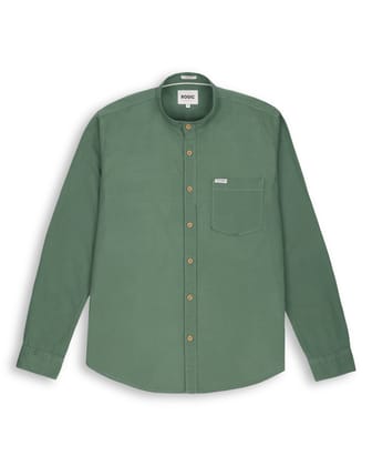 MAO COLLAR SHIRT IN GREEN-M