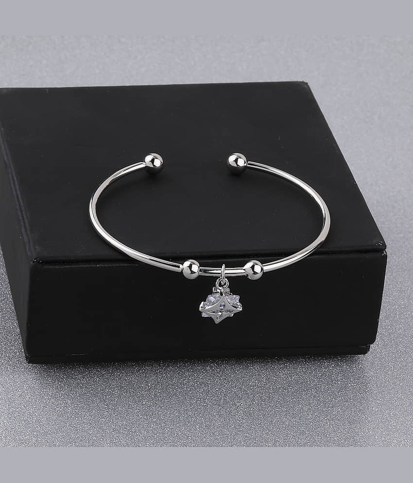 SILVER SHINE Attractive Party Wear Adjustable Bracelet With Diamond For Women Girls