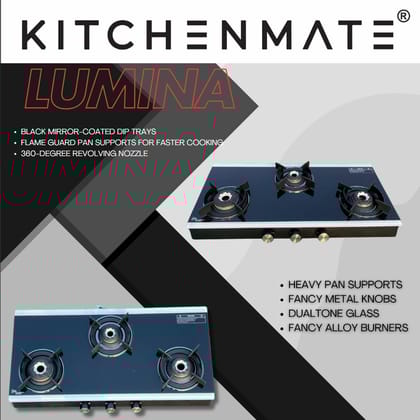 Kitchenmate Lumina Mirror-Finish Glasstop Cooktop with Professional Performance