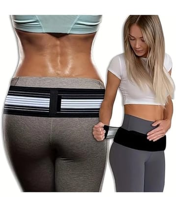 Sciatica Belt Pain Relief Belt, Hip Belt for Back Pain for Men and Women, Adjustable Sciatica Belt, Back Pain Relief Belt for Lower Back Support Pack of 1 - Black