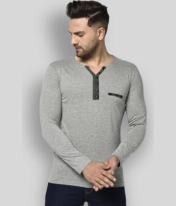 Glito Pack of 1 Cotton Blend Regular Fit Men's T-Shirt ( Grey )