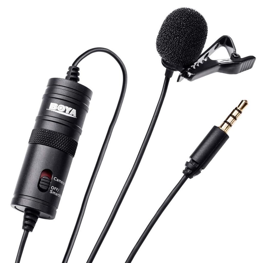 Boya ByM1 Auxiliary Omnidirectional Lavalier Condenser Microphone with 20ft Audio Cable (Black) - Microphone | Buy online on ZillyBuy