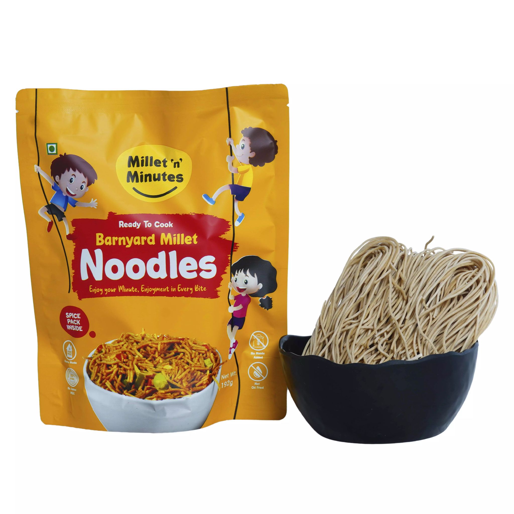 MilletnMinutes Barnyard Millet Noodles – Healthy, Nutritious Millet Noodles Made from Barnyard Millets – High in Fiber, Protein, and Essential Nutrients 192gm