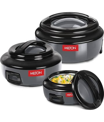 Milton - Ernesto Jr. 3 Pcs Red Microwave Safe Inner Steel Thermoware Casserole Set (420ml,850ml,1.43L)