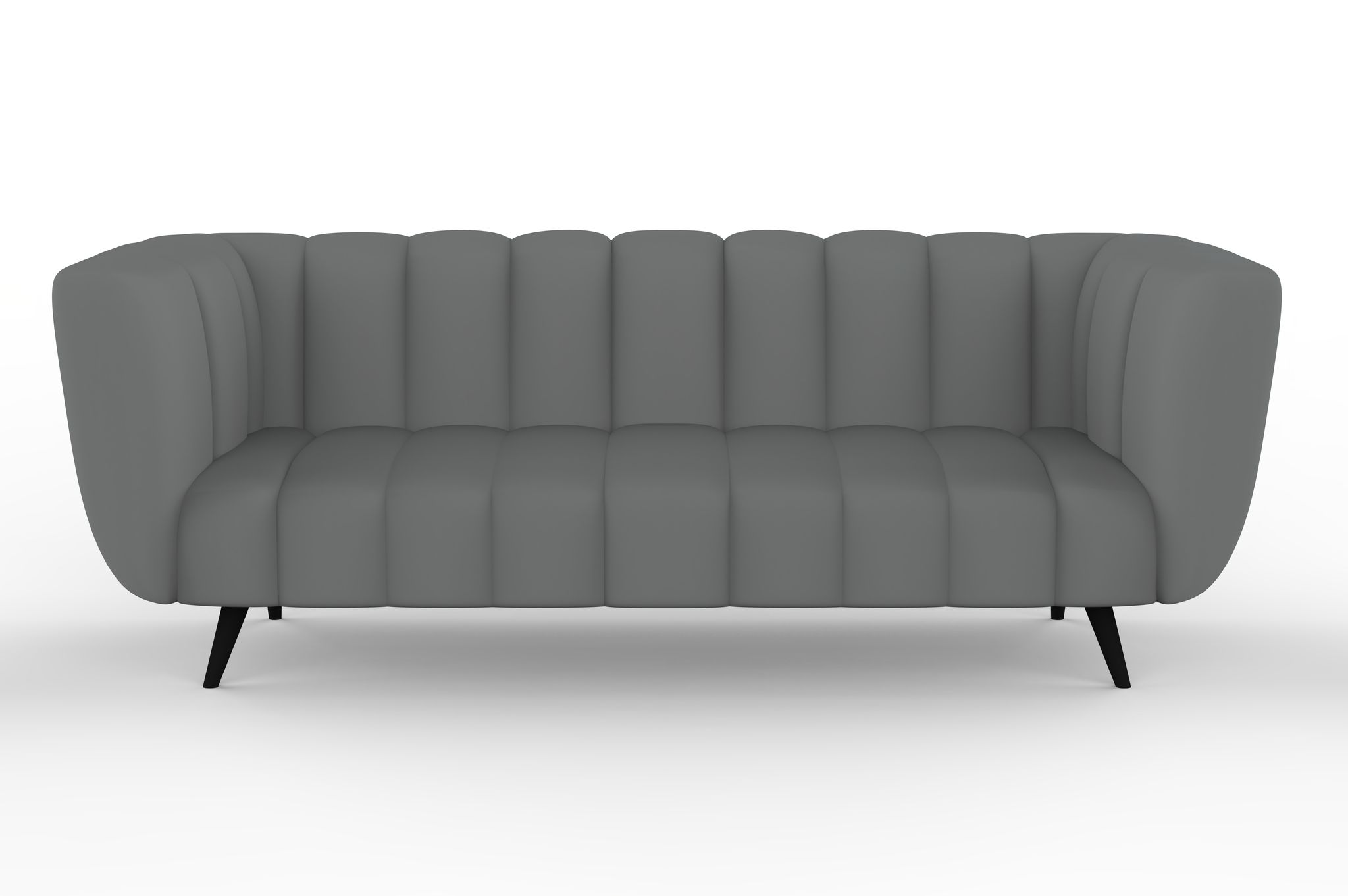 Wakeup India Mushy Premium Fabric Sofa Set | 3 Seater Sofa | Pocket Spring Cushion | Padded Cushioned Armrest | Polished Wooden Leg (Grey, Seating-3) | 1 Year Warranty