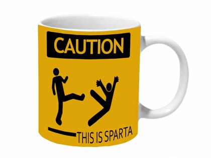 Multicolor Caution This Is Sparta Ceramic Mug