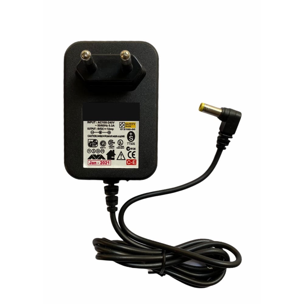 6V 1A Power Adapter, Power Supply AC Input 100 240 V and Output 6V 1A for Set Top Box-DTH Box, CCTV System, Router, Other Electronics and IT Gadgets with DC Pin (Black)