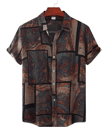 BEAUE Poly Cotton Regular Fit Printed Half Sleeves Men's Casual Shirt - Multi ( Pack of 1 )