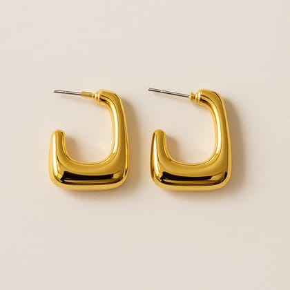 Gold Toned Half Hoop Earrings