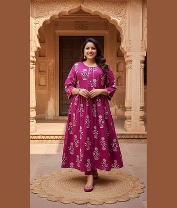 Label Flavia Women Cotton Gown ( Multi Color )