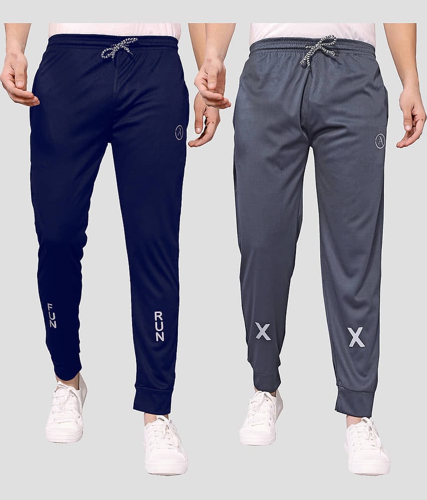 Anand Multicolor Lycra Men's Joggers ( Pack of 2 )