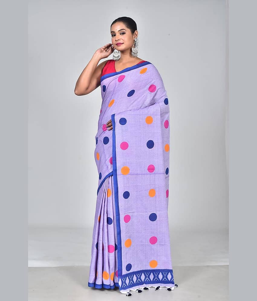 SARADA HANDLOOM Cotton Printed Saree With Unstitched Blouse Piece ( Grey )