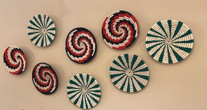Designed Tigergrass Wall Hanging Coaster (Set of 7)