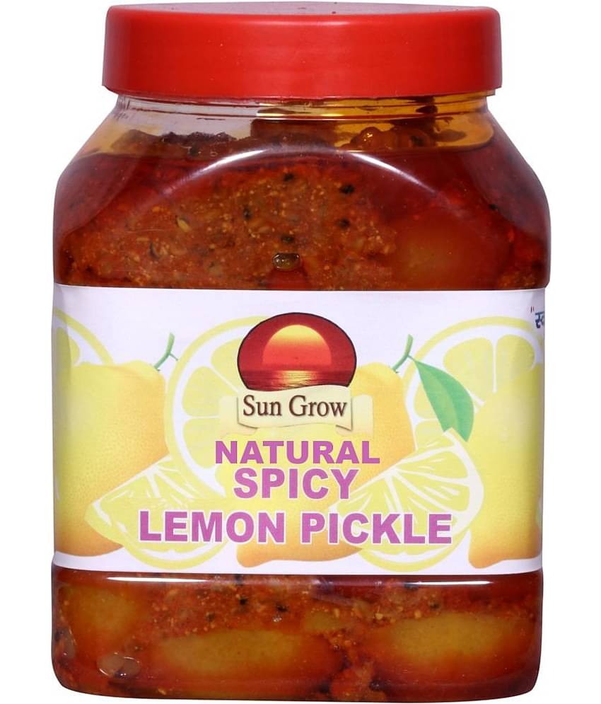Sun Grow Homemade Natural Organic Spicy Lemon Pickle | Nimbu Ka Achar Pickle 1 kg