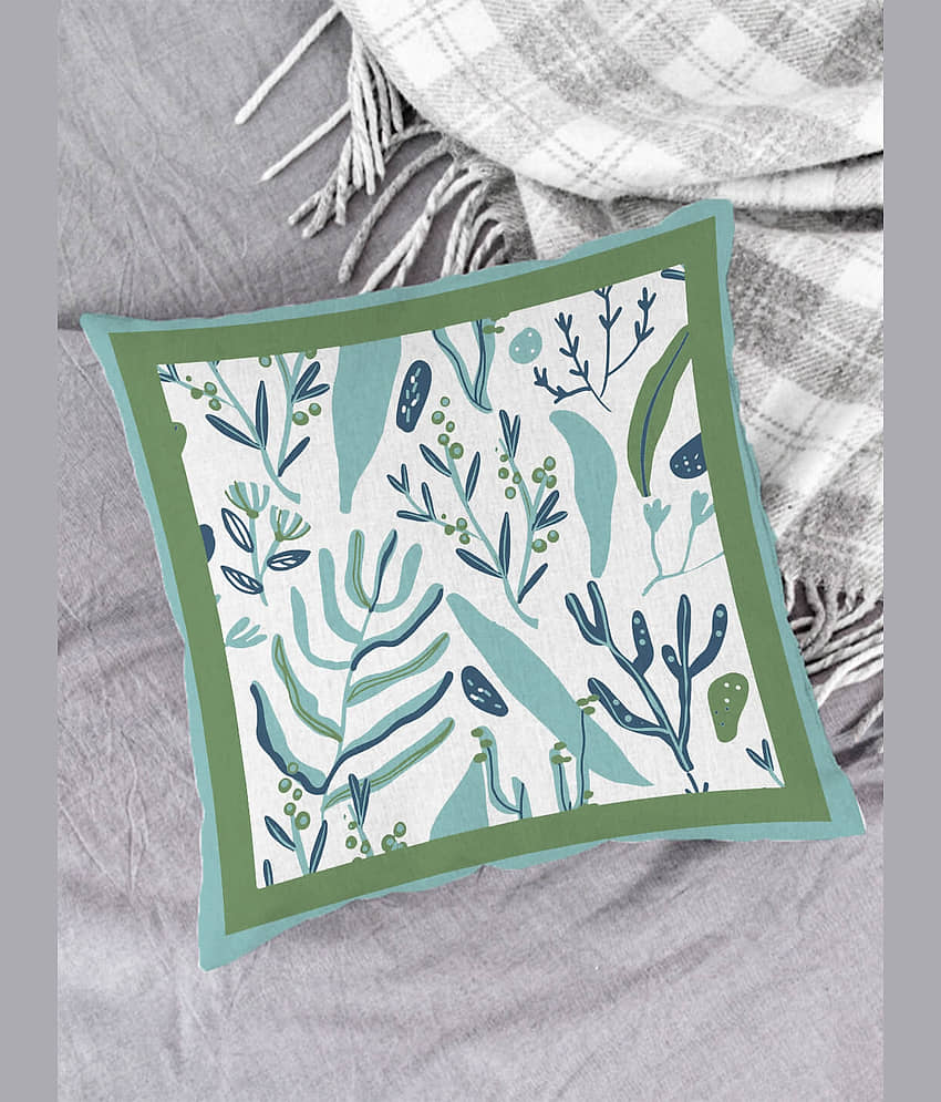 Houzzcode Single Green Pillow Cover