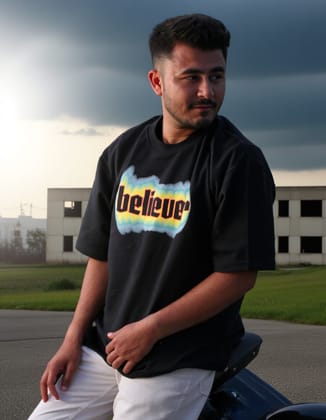 Believer Unisex t-shirt oversized T-shirt-Black / S
