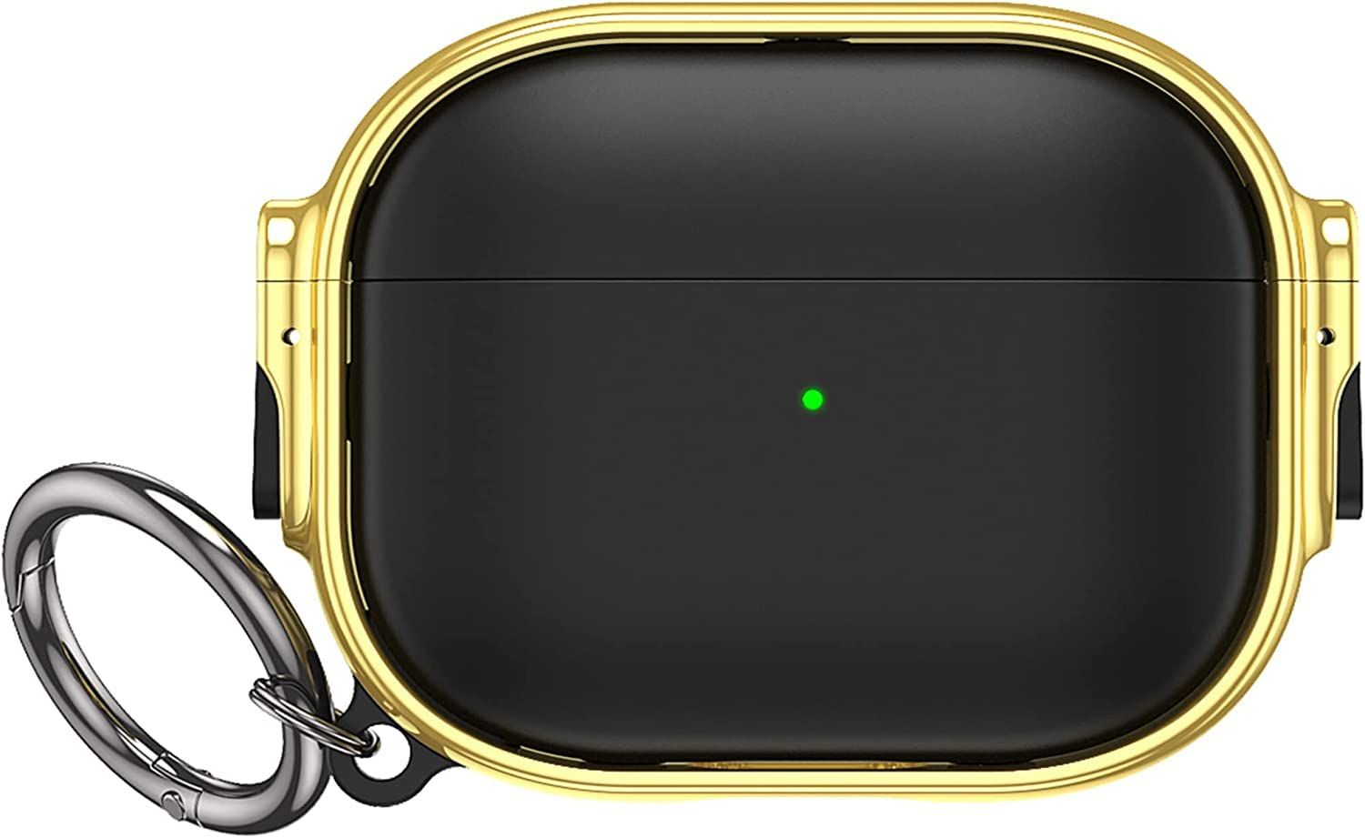 Valente Hard Protective Eggshell Case Cover With Locking Mechanism Compatible For Airpods pro 1st Generation & 2nd Generation ONLY.-Black Golden