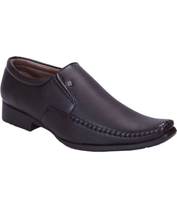 Aadi Black Slip On Artificial Leather Formal Shoes