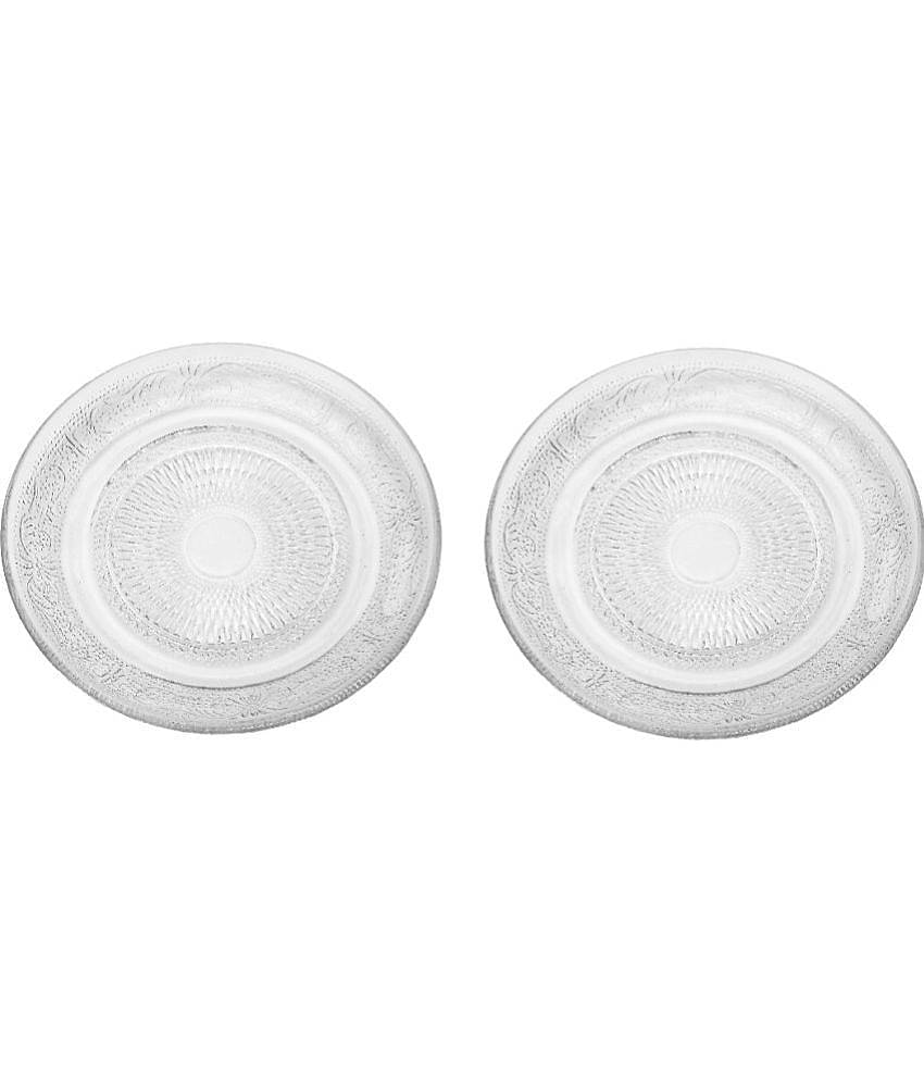 Somil 2 Pcs Glass Transparent Full Plate
