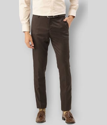 Haul Chic - Brown Polycotton Slim - Fit Men's Formal Pants ( Pack of 1 )
